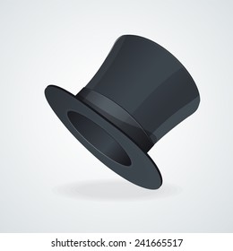 Vector Black top hat on white background.