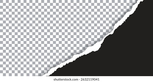 Vector Black Torn Paper On Transparent Background