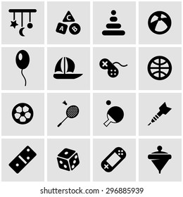 Vector black toys icon set.