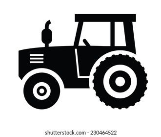vector black Tractor icon on white background