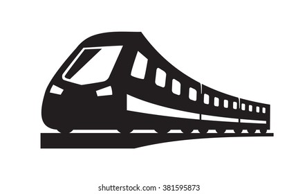 vector black Train icons on white background