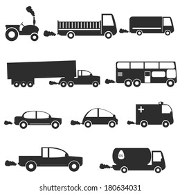 vector black of transport icons set