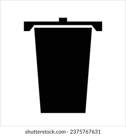 lata de basura negra vectorial para residuos no orgánicos