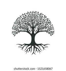 vector black tree of live icon on white background