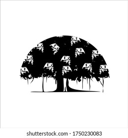 vector black tree of live icon on white background