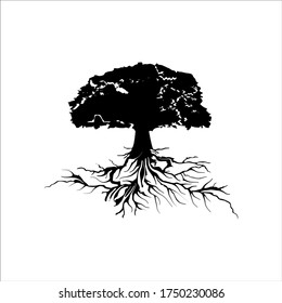 vector black tree of live icon on white background