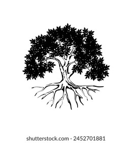 vector black tree of live icon on white background