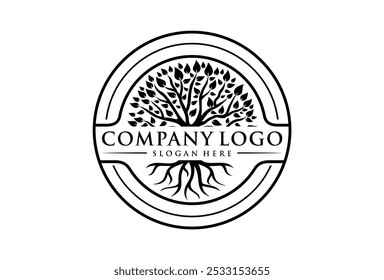 Árbol negro del Vector del icono vivo en la ilustración del fondo blanco
