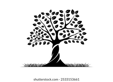 vector black tree of live icon on white background illustration