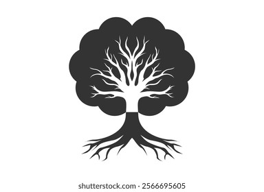 vector black tree of live icon on white background template