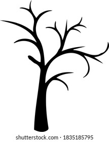 vector black tree without leaves