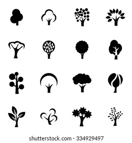 Vector Black Trees Icon Set Stock Vector (Royalty Free) 334929497 ...