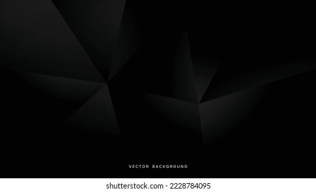 Vector black triangle medical digital technology science dark gradient background. 