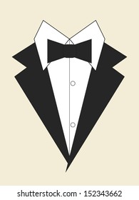 Vector Black Tuxedo Bow Tie Stock Vector (Royalty Free) 152343662 ...