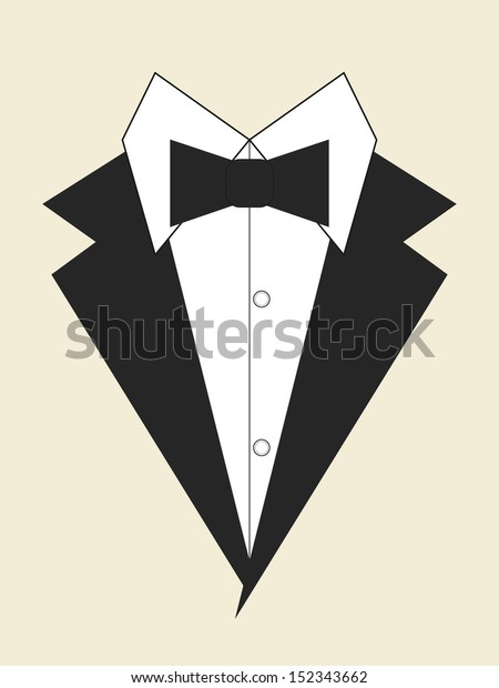 Vector Black Tuxedo Bow Tie Stock Vector (Royalty Free) 152343662