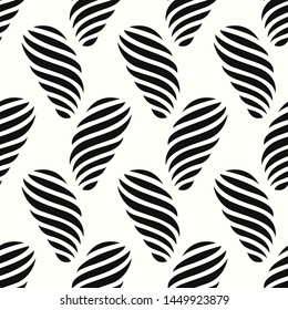 vector black twirl lines seamless pattern on white