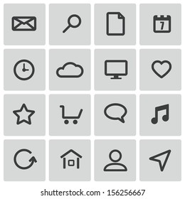 Vector black  universal  icons set