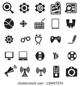 Vector black universal web icons set on white