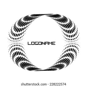 Vector Black Unusual Halftone Dots Isolated on White Background . Logo Design . 