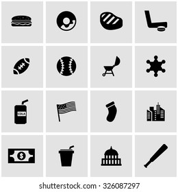 Vector black usa icon set.