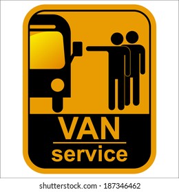 Vector black Van service icons set.