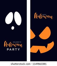 Vector black vertical banners for Halloween