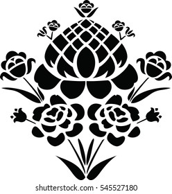 vector black vintage flowers silhouette