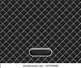 Vector Black Vinyl Upholstery Padded Glossy Background