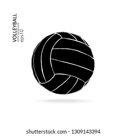 Vector Black Volleyball Ball Isolated On Stock Vector (Royalty Free ...