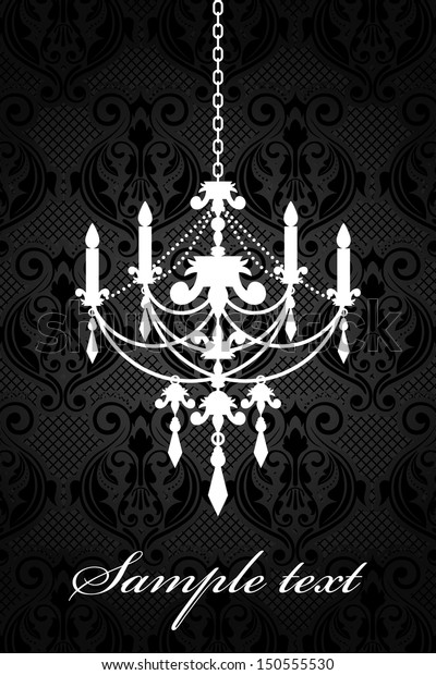 Vector Black Wallpaper Chandelier Stock Vector (Royalty Free) 150555530