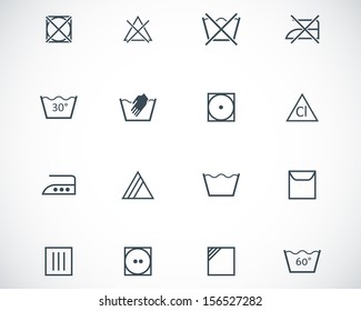 Vector black  washing    icons set