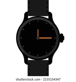 Vector Black watch wristband black face in white background