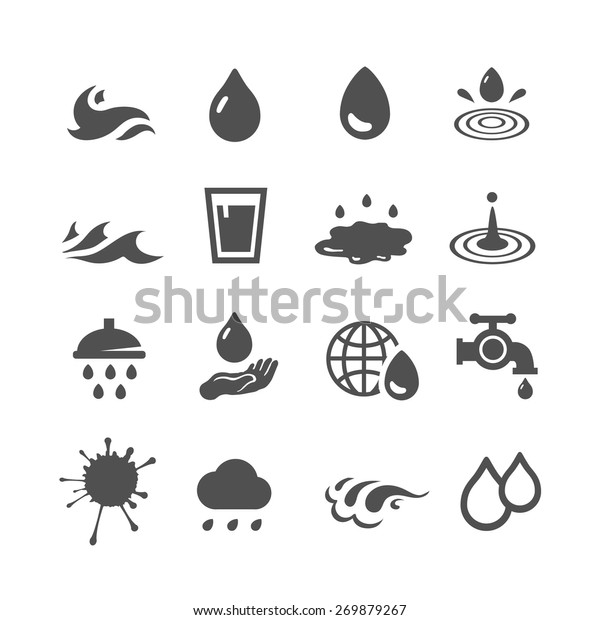 Vector Black Water Icons Set On Stock Vector (Royalty Free) 269879267