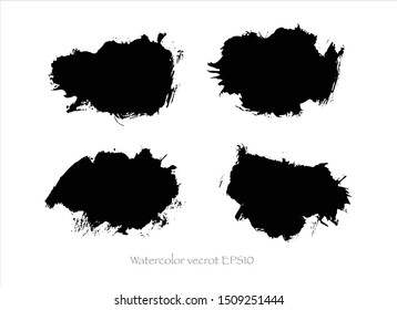 vector black watercolor creative illustration.