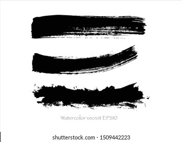vector black watercolor creative illustration.