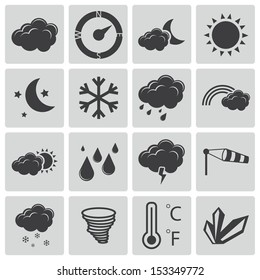 Vector black  weather icons set