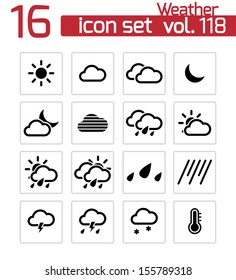 Vector black  weather   icons set