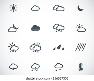 Vector black  weather   icons set