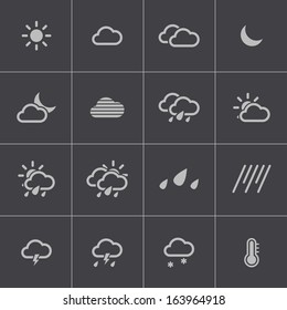 Vector black  weather   icons set