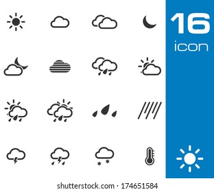 Vector black  weather   icons set on white background