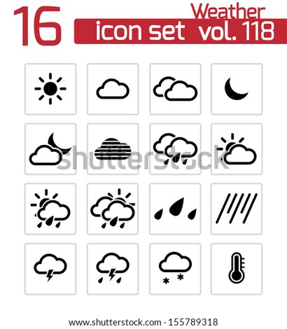 Vector black  weather   icons set