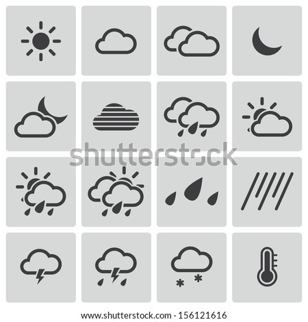 Vector black  weather   icons set