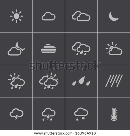 Vector black  weather   icons set