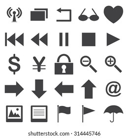 Vector Black Web icons, Business icons and Technology icons on the white, Vector Illustration EPS 10.