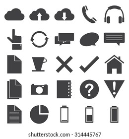 Vector Black Web icons, Business icons and Technology icons on the white, Vector Illustration EPS 10.