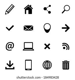 Vector black  web icons set on white background.