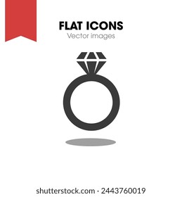 Vector black wedding rings icon on white background

