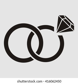 Vector Black Wedding Rings Sign On Stock Vector (Royalty Free ...