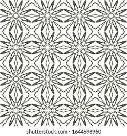 Vector black and white abstract background. Ornamental seamless pattern, decoration, texture, fabric.