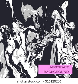 vector black and white abstract background in ebru style